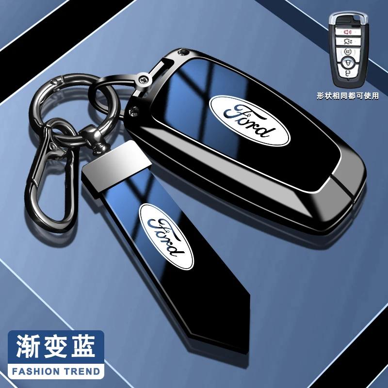New 2026 Car Sticker Ford New 2025 Hot Zinc Alloy Car Smart Key Case Cover Keyless Shell for Ford Fusion Mustang Kuga Ecosport E