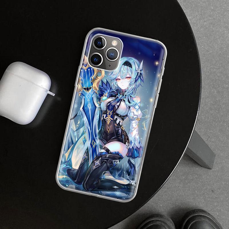 Чехол для телефона Genshin Impact Eula для iPhone 11 12 13 Mini 14 15 Plus 16 Pro Max 17 Air 7 8 + SE Арт Индивидуальный Fundas 11 12