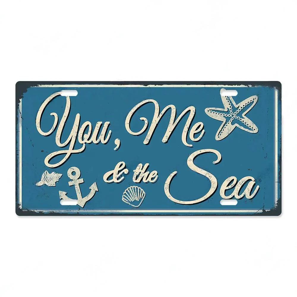 Летний пляж Ретро Жестяная табличка Номерной знак Табличка Металлическая Винтажный плакат для Паба Бара Серфинг