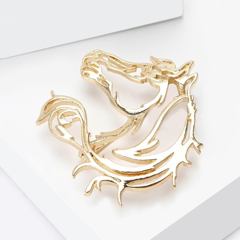 Hollow Out Horse Brooches Metal Horse Head Brooches Unisex Brooch Pins  New Year Gift