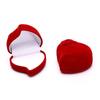 Heart Shape Velvet Ring Box Jewelry Display Engagement Wedding Jewelry Boxes Rose Flower Design Gifts Holder for Couple