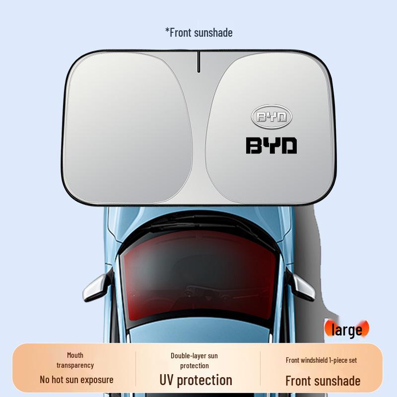 Автомобильный солнцезащитный козырек BYD: Han, Song, Qin, Song Plus DMI, Yuan UP, Dolphin, Seal - Зонт на лобовое стекло для теплоизоляции и защиты от солнца.
