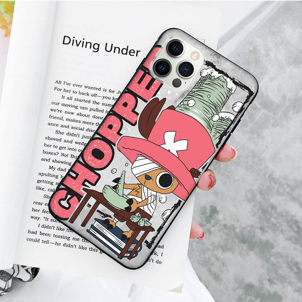 JW63 One Piece Chopper черный мягкий чехол для iPhone 16 15 Plus 14 13 Pro 8 SE XR XS Max P30 Nova 5T Y5P Y6 Y7 Y8P Y9 Realme C30 C33 C31 VIVO Y36 V27