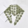 Summer Fashion Transparent Lace Embroidered Triangle Scarf Women's Hollow Scarf  Floral Scarf for Women