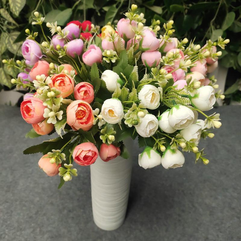 Camellia Faux Floral Arrangement Decor Silk Flowers Weddings Props Photography