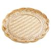 Round Woven Bamboo Tray Scalloped Edge Fruit Snack Serving Tray  Kitchen Storage