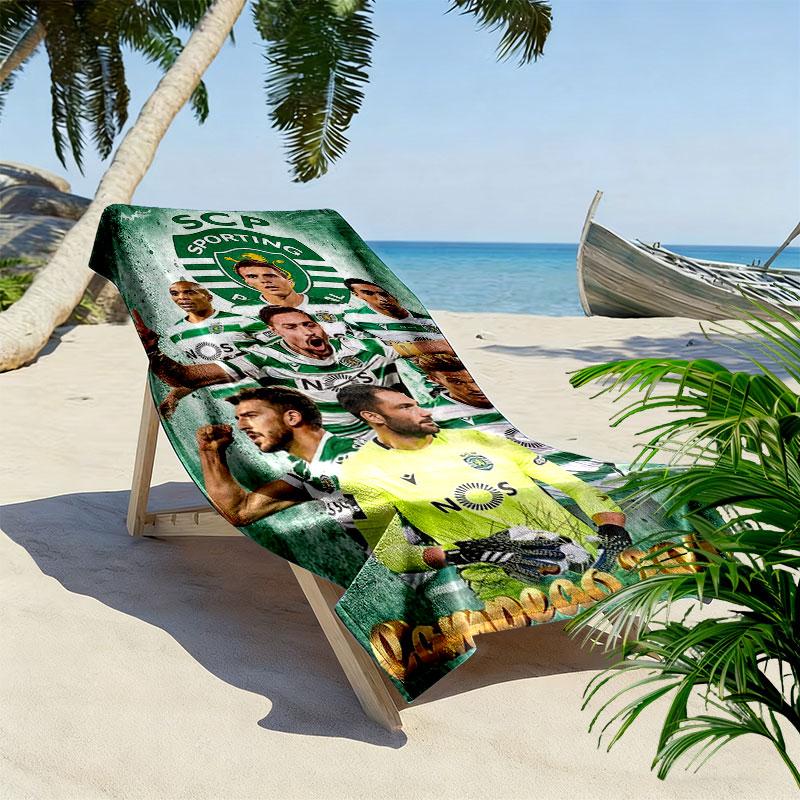 Sporting CP Print Beach Towel, Large Soft Quick Dry Towel for Beach Camping Swimming