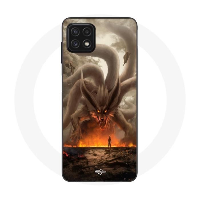 Чехол - Maniacase - Galaxy A22 5G - Наруто Курама - Мягкий - Черный
