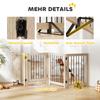 4 Panel Freestanding Pet Gate, Indoor Dog Barrier with Lockable Door, Support Feet, 360 degrees Flexible Hinges, Oak