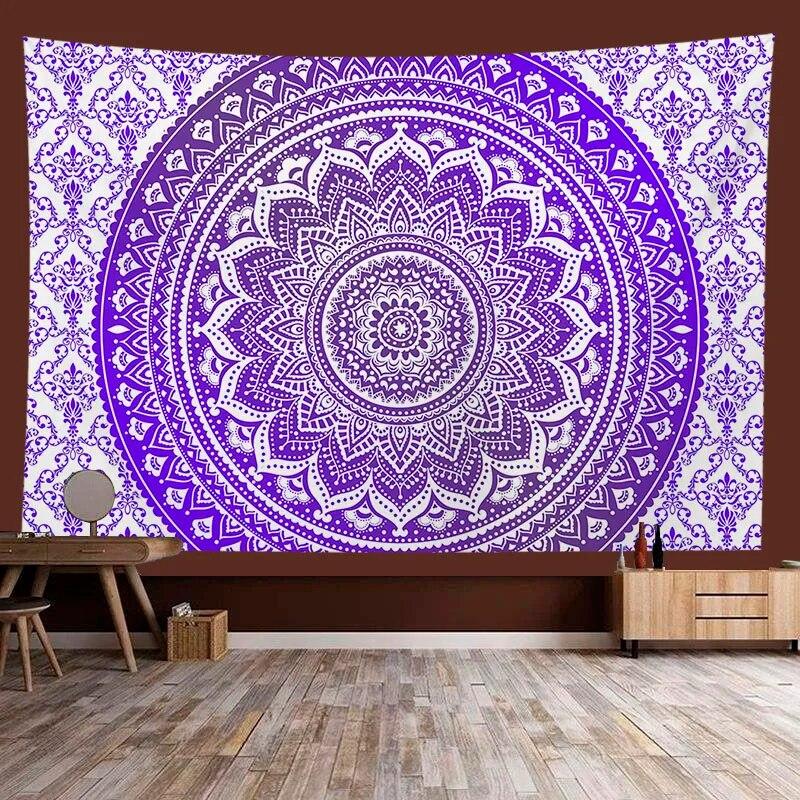 Mandala Floral Tapestry Bohemian Hippie Hanging Cloth Wall Art Decoration Background Cloth Room Living Room Home Decor