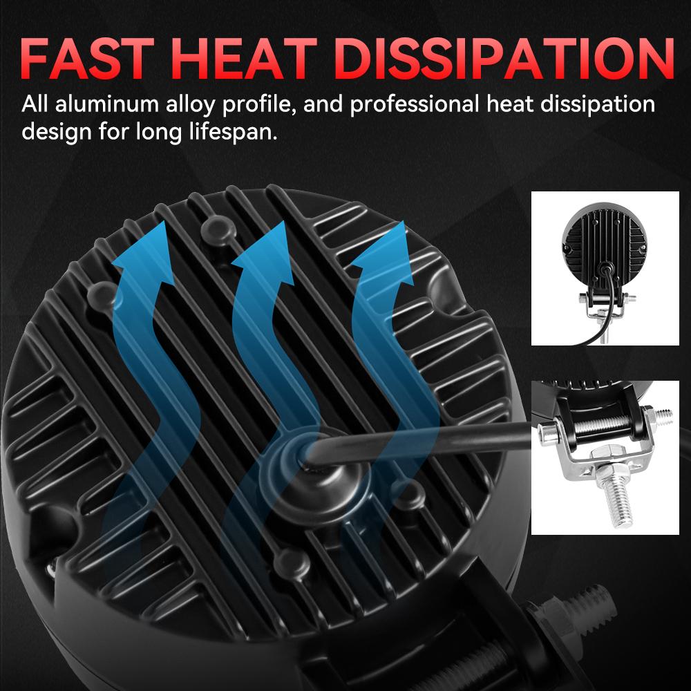 Motorcycle headlights 20W Round Wrangler Car Work Light with Aperture Off road Vehicle Modified Spotlight