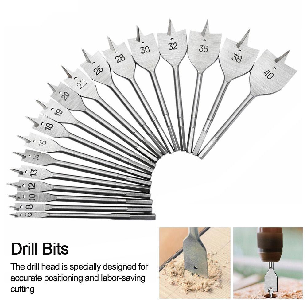 Hand Drill Hanging Titanium Plated Carpenter's Bit Wood Plate Opener Flat Drill Hexagonal Shank