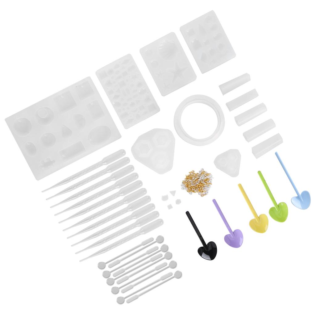 141Pcs DIY Crystal Epoxy Tool Set Pendants Jewelry Crafts Hand made Silicone Molds