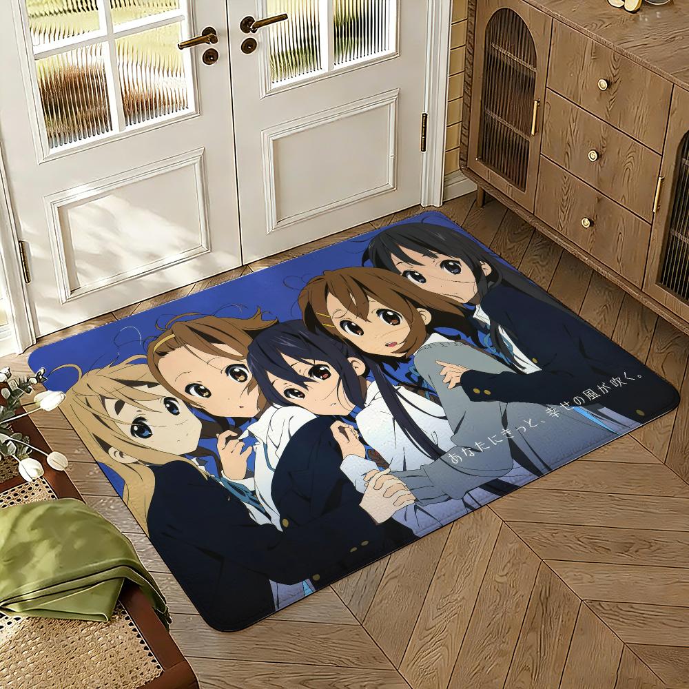 K-ON! Anime Floor Mat Soft Thickened Absorbent Non-Slip Bedroom Living Room Door Mat Home Decor Flannel Rugs