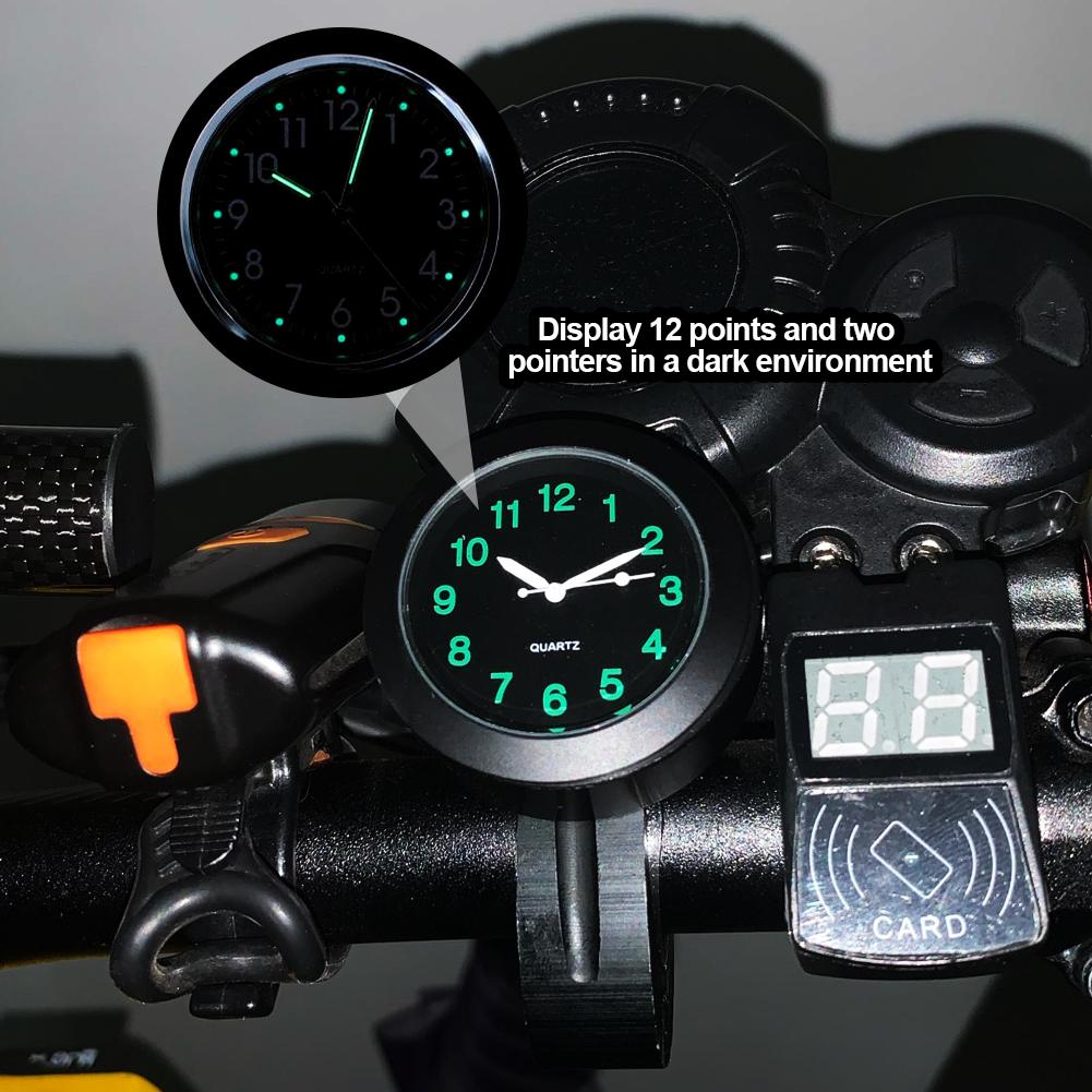 7/8" Universal Motorcycle Handlebar Watch Bike Hand Grip Bar Mount Dial Clock Waterproof For Scooter Bicycle Motor
