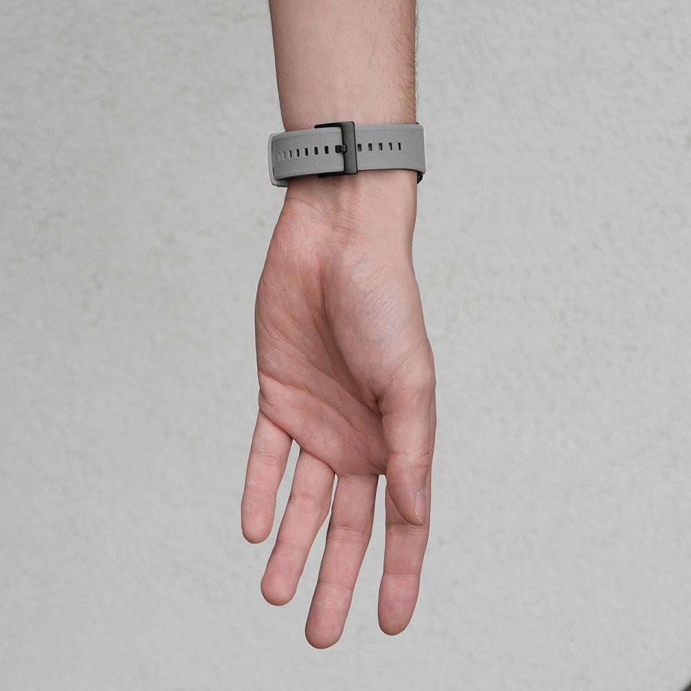 ERBORD Universal Silicone Strap 22mm, Dual Color, Gray / Black / Black Buckle