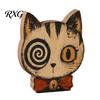 Artistic Home Office Decor Halloween Wooden Ornaments, Distressed Pumpkin/Cat Decorations, Desktop & Wall Modern Retro Desk Display Decors for Autumn