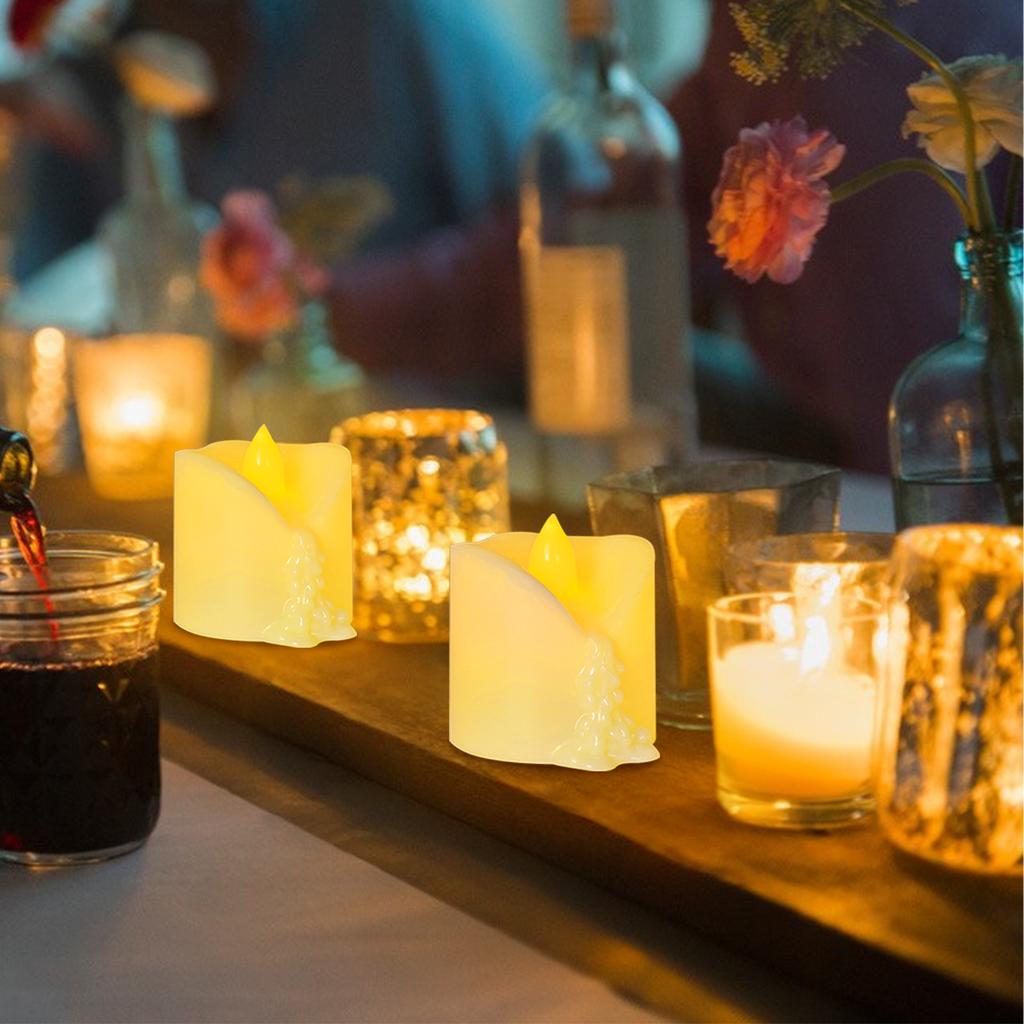 12 шт., имитация плавления чая, восковые свечи, лампы с дистанционным управлением, украшение для рождественской вечеринки, электронные