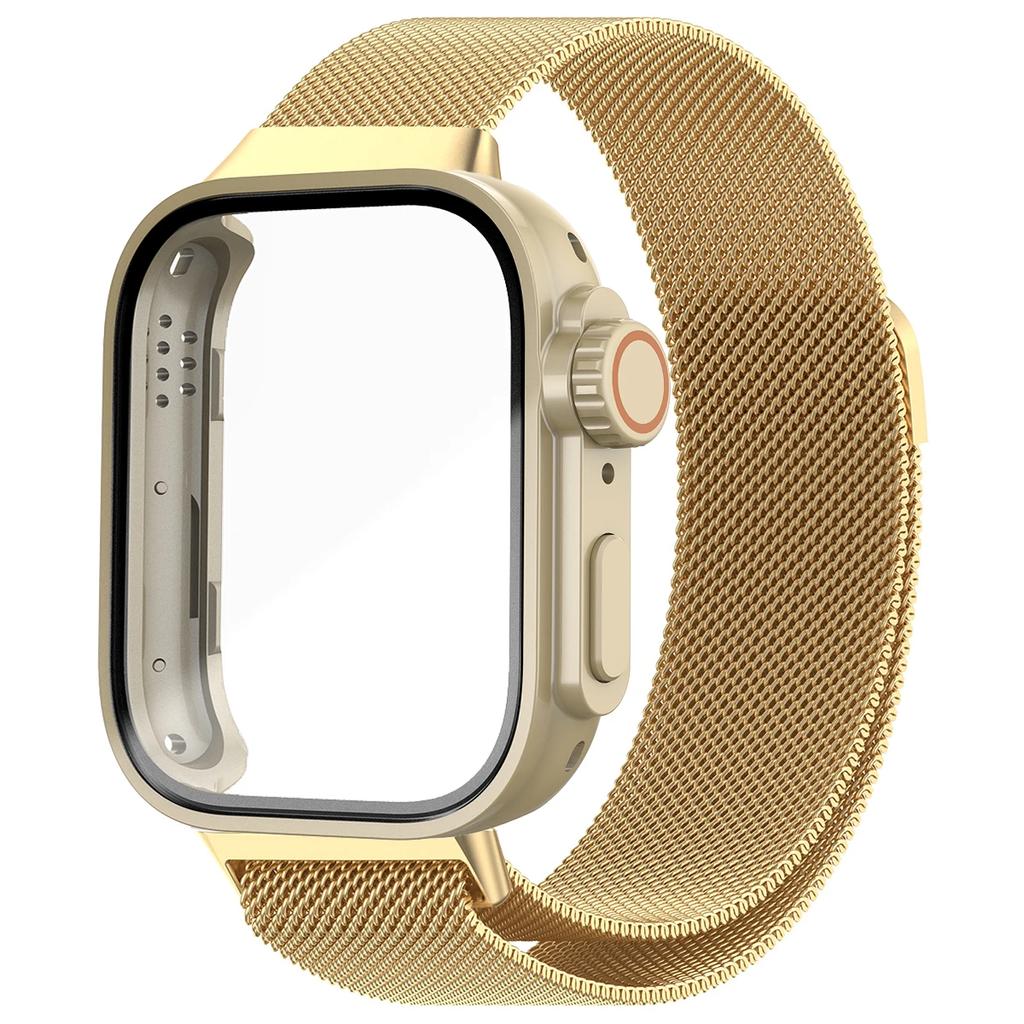 Стеклянный Чехол+Миланский Браслет для Huawei Watch Fit 3 Магнитный Браслет из Нержавеющей Стали для Huawei Watch Fit 3 Защитный Чехол для Экрана