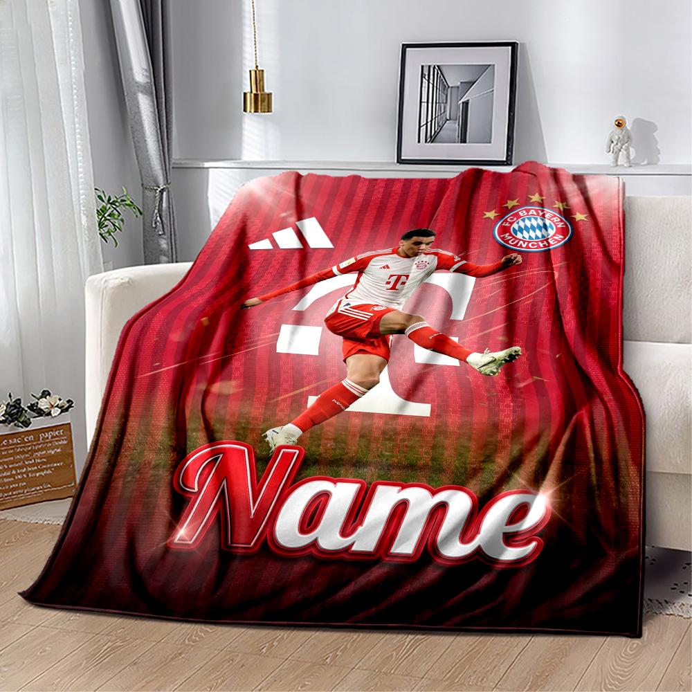 Bayern Munich Soccer Art Customize Text Blanket Gift Personalized Blanket Durable Comfort for Livingroom Sofa Office Home Decor for All Occasions