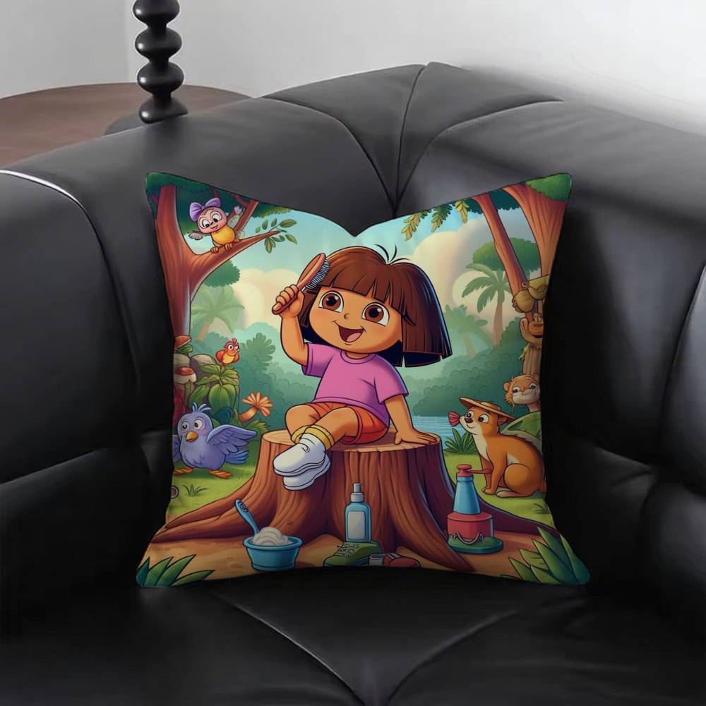 Anime Cute DDora The EExplorer Pillow Case Fashion Square Pillowcase Bedroom Sofa Room Ins Decoration Leisure
