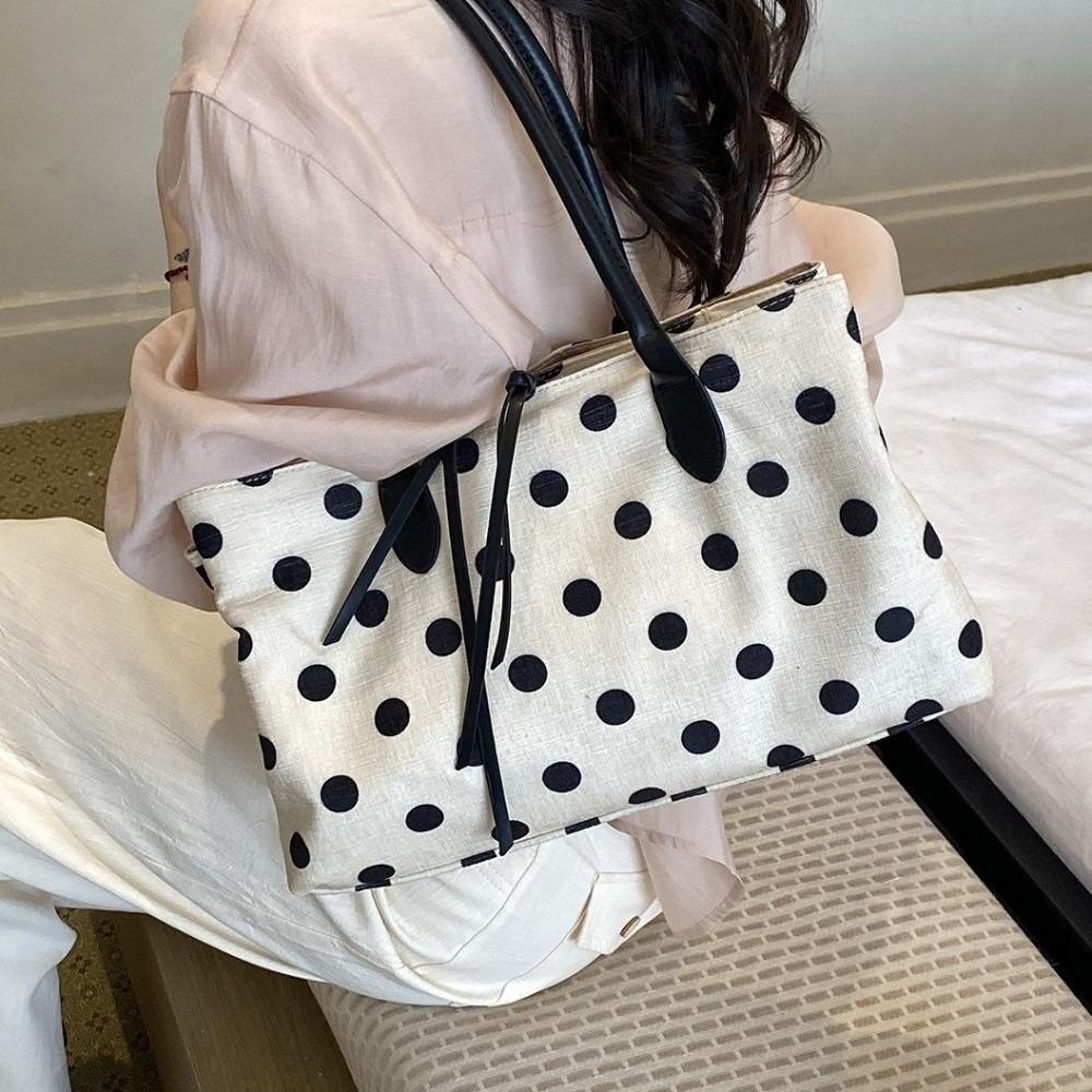Large Capacity Multi-compartment Tote Bag Lightweight Canvas Handbag Shopping