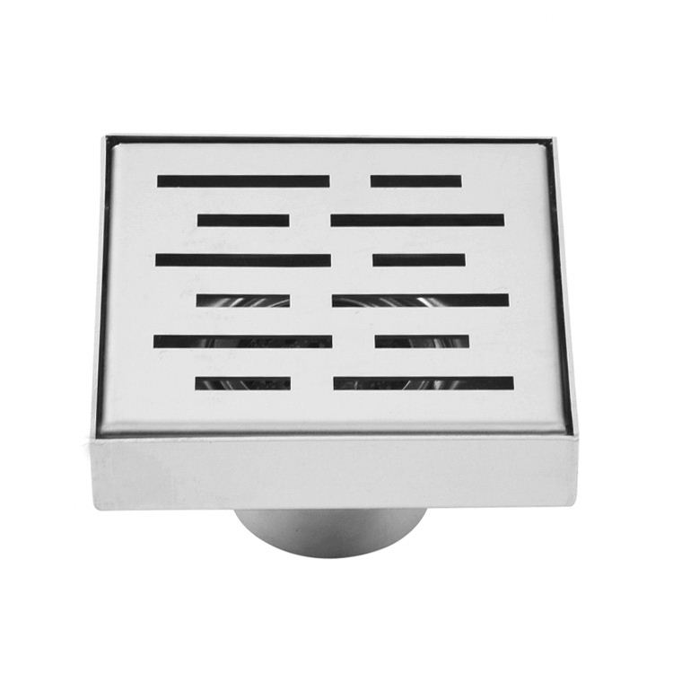 Modern Stainless Steel Square Bathroom Floor Drain with Deodorant Feature CE Certified 5-Year Warranty