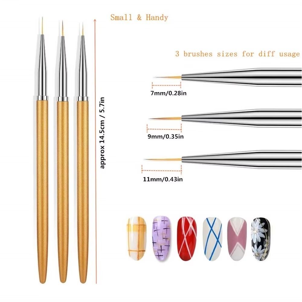French Stripe Drawing Pen Acrylic UV Gel Brushes DIY Nail Art Liner Brush