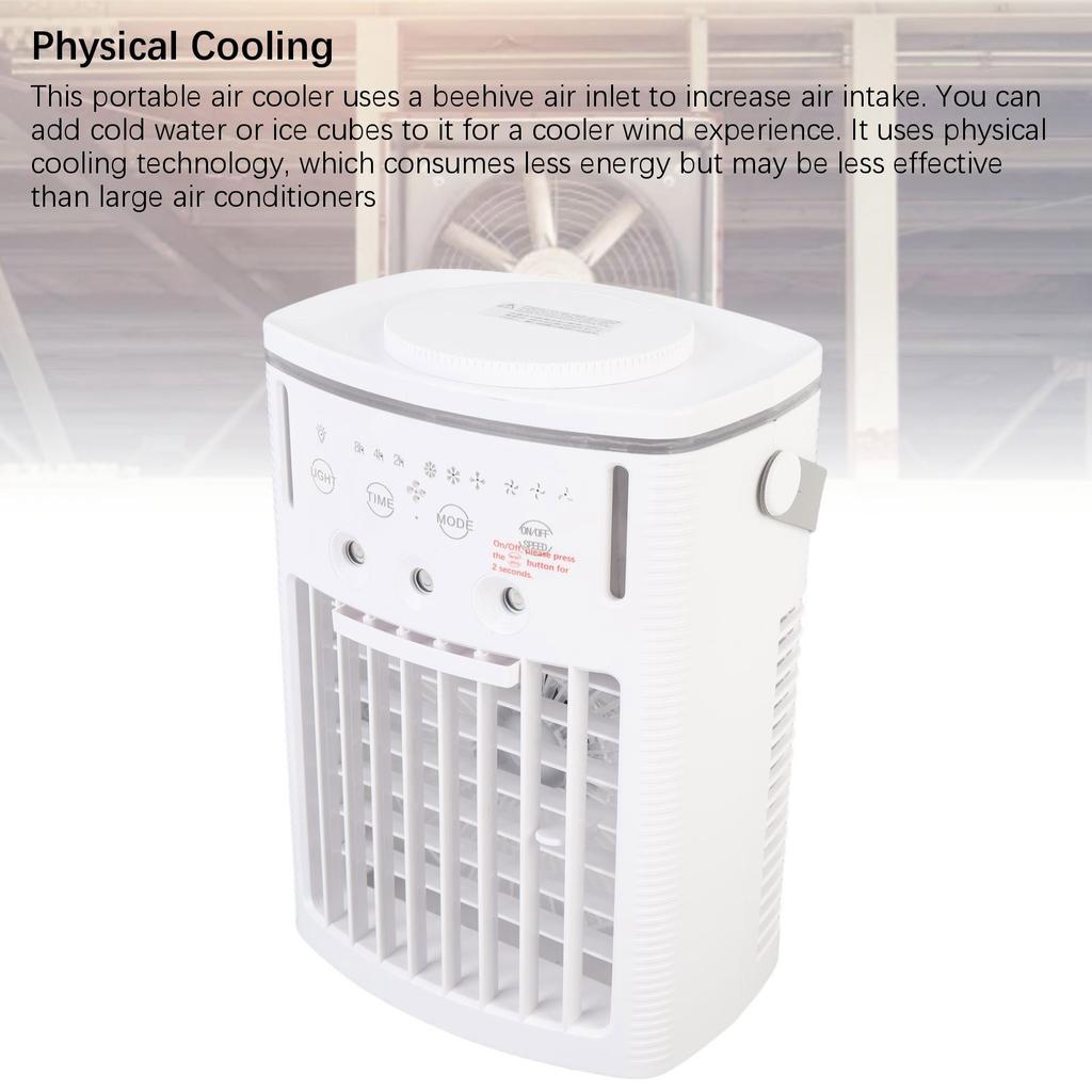 Мини кондиционер Портативный охлаждающий вентилятор 1 л резервуар для воды Увлажнитель с распылением с 7-цветной подсветкой для