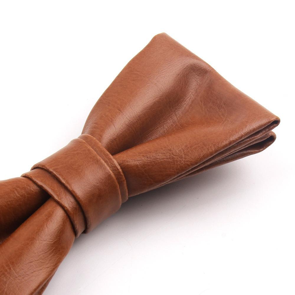 Мягкий галстук-бабочка из ПУ-кожи Регулируемый ретро-галстук Классический мужской галстук Рубашка