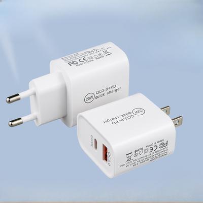 Новое зарядное устройство для мобильного телефона PD20W с двумя портами A+C, мультинациональная спецификация, зарядная головка QC3.0+PD20W