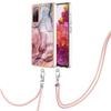 Для Samsung Galaxy S20 FE/FE 5G/FE 2022/S20 Lite IMD Чехол YB Серия IMD-18 Стиль E Гальваническое Покрытие Мраморный Узор 2.0мм ТПУ Чехол для Телефона со Шнурком