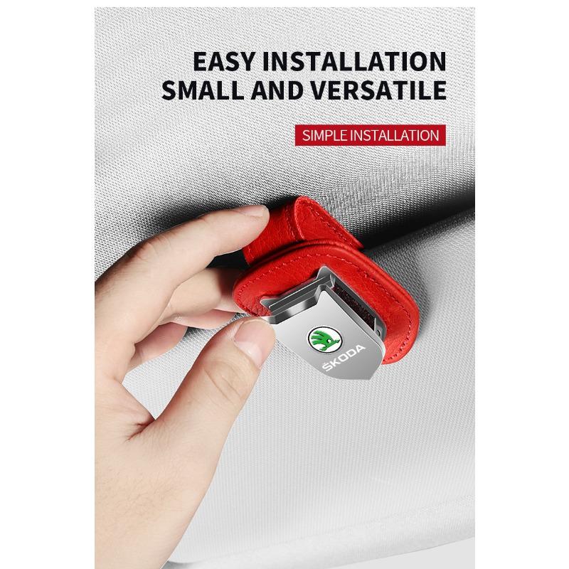 Автомобильный солнцезащитный козырек, коробка для очков, зажим для солнцезащитных очков, держатель для карт и билетов, подставка для Skoda Fabia Kodiaq Kamiq Superb Yeti Octavia Enyaq Rapid Karoq Derivati