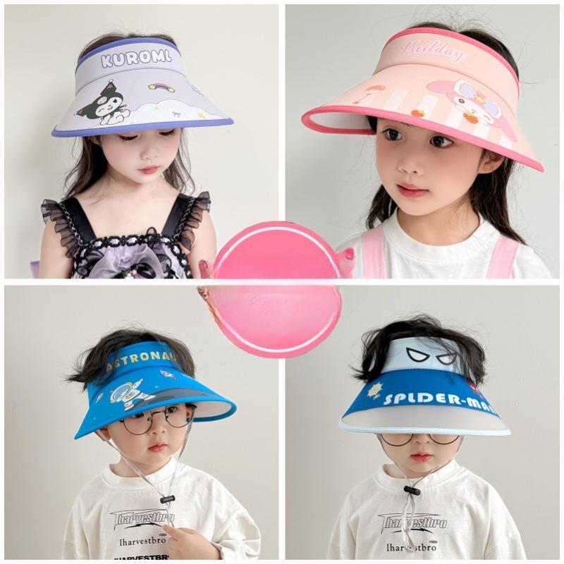 Children's Hat Girl Cartoon Big Hat Brim Sun Protection Hat Little Girl Outdoor Summer Sky Top Sun Hat