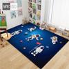 Cartoon Rocket Astronaut 3D Carpet Space Flannel Sponge Floor Mat Teen Room Rug Cute Mat Bedside Carpet