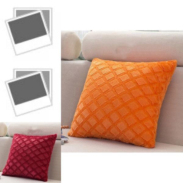 Luxurious Soft Velvet Cushion Cover Featuring Bright Color Grids Checks Design