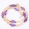 Natural Amethyst Citrine Garnet Gemstone Beads Necklace 3-17 Mm 18" UB-8057 UB-8057