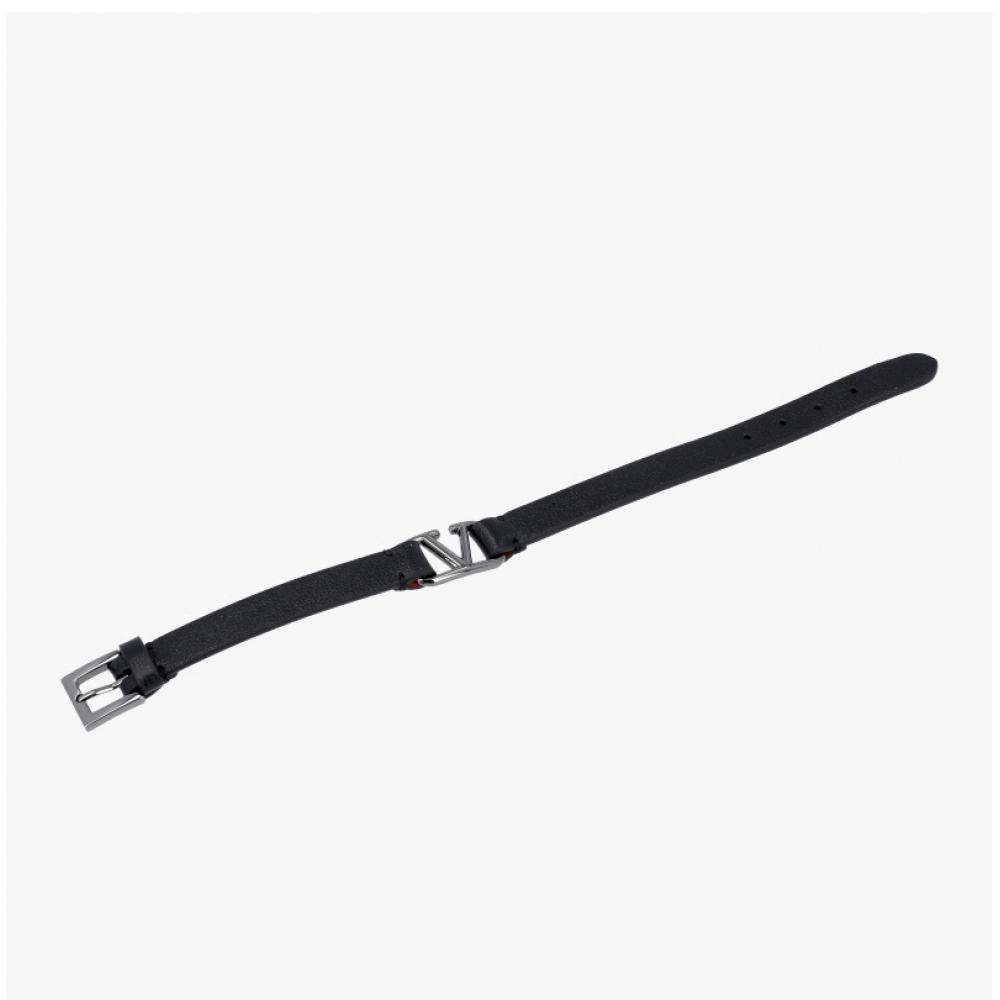 Valentino V Logo Leather Bracelet 8y2j0m67 Tcz 0sm
