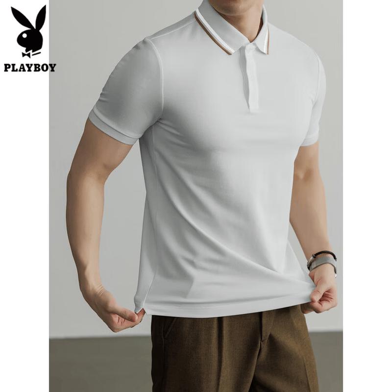 PLAYBOY Мужская летняя футболка-поло с коротким рукавом 2026