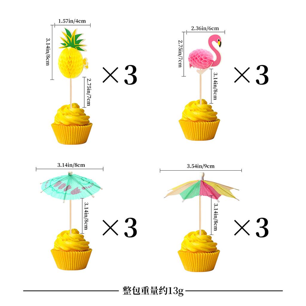 Umbrella Fruit Stick Cocktail Umbrella Stick Cake Decoration Pineapple Flamingo Baking Plug