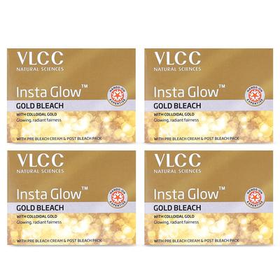 Insta Glow Золотой Осветлитель 30 г X 4 Упаковки Для Осветления, Сияния, Ровного Тона Кожи И Уменьшения Волос На Лице