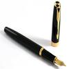 Baoer Black Classic Ciger Golden Ring Fountain Pen Stylish with Push In Style Ink Converter