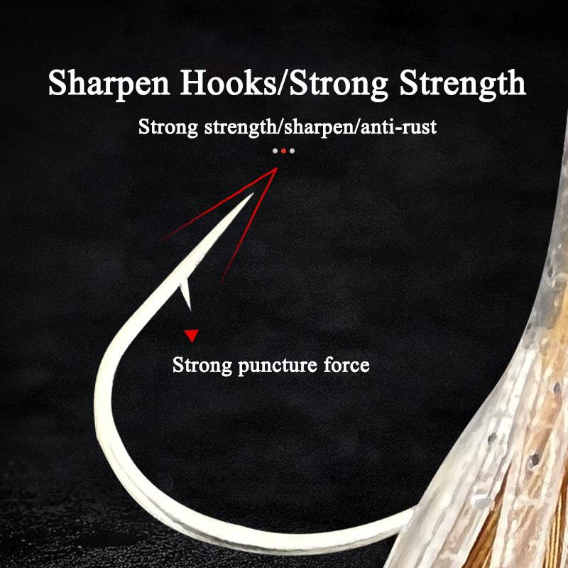 AS Cluster Soft Lure Bimoo Luminous Eel Sabiki Rigs String Hooks Lure Fishes Saury Squid Mackerel Scada Снасти для морской рыбалки