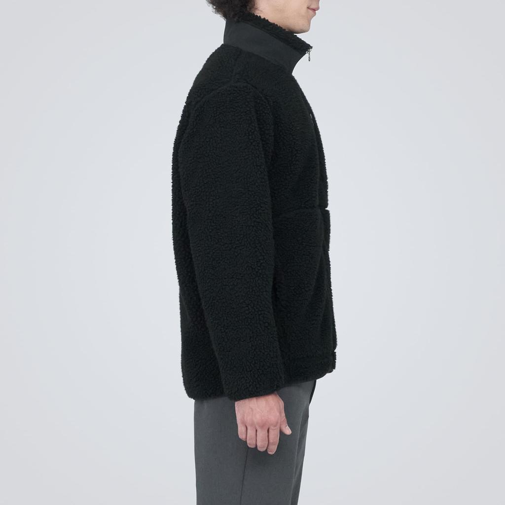 Мужская флисовая куртка MUJI на боа, черная, размер S, AB1LAA3A