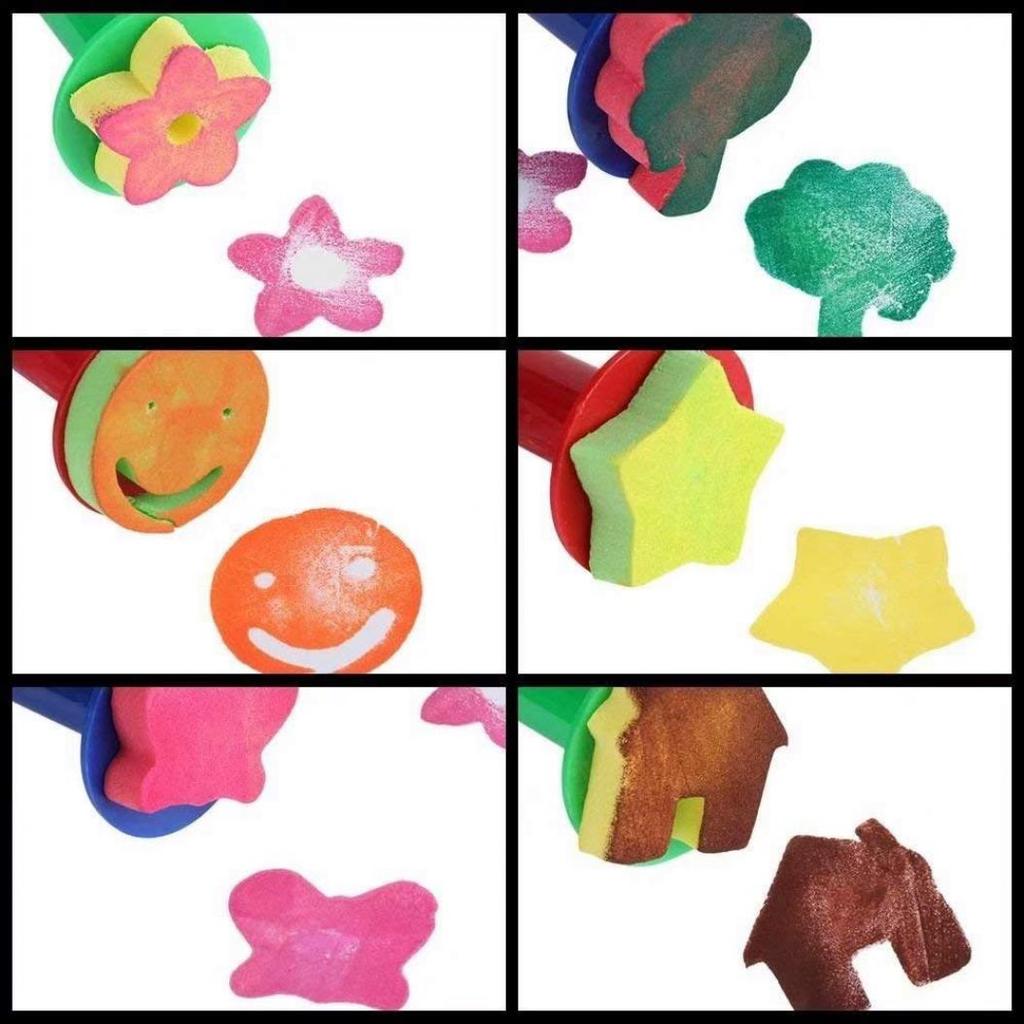 6шт/набор губки кисти для рисования цветов штамп DIY детский рисунок инструмент для рисования