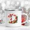 26 Letter Printed Enamel Mug Coffee Juice Milk Mugs Christmas Handle Wine Cup Xmas Best Gifts For Her