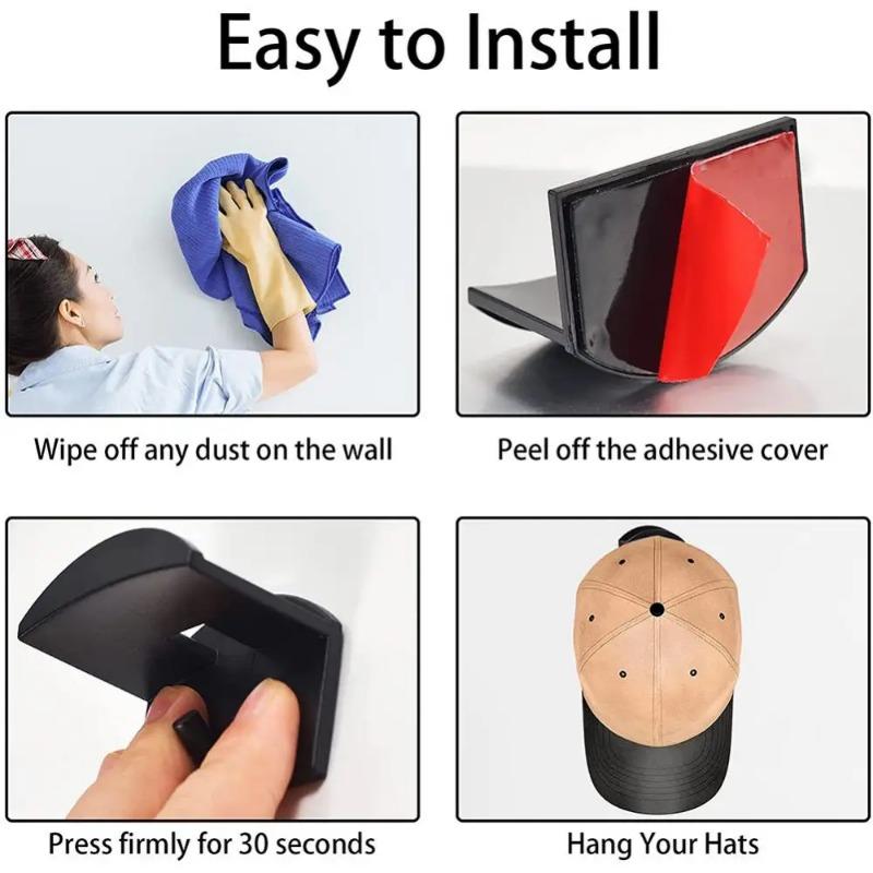 20 шт. самоклеящиеся крючки для шляп, настенный держатель для шляп, органайзер для бейсболок, вешалка для шляп, без сверления, многоцелевые прочные вешалки для шляп