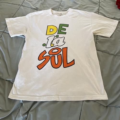 Винтажная белая унисекс футболка De La Soul, размер Medium