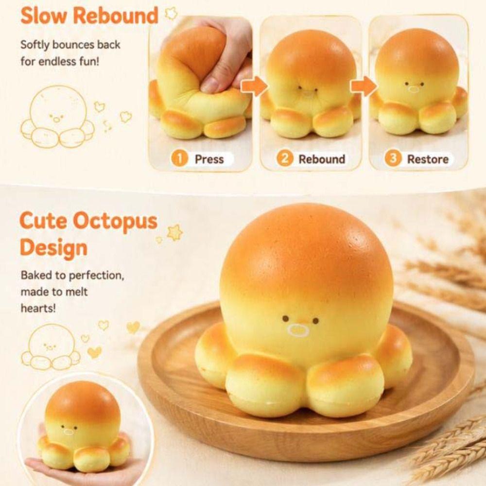 Hand Relax Octopus Bread Fidgets Toys Cartoon Slow Rebound Toy Birthday Gift