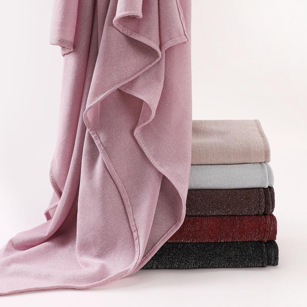 New Glitter Cotton Jersey Hijab Scarf For Woman Muslim Hijabs Fashion Shinny Shawl Islamic Turban Elasticity Stretch Headscarf